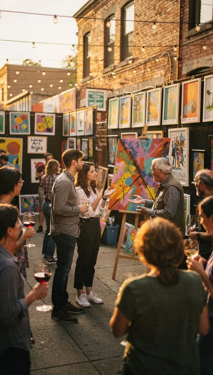 Community members engaging in volunteer activities together.